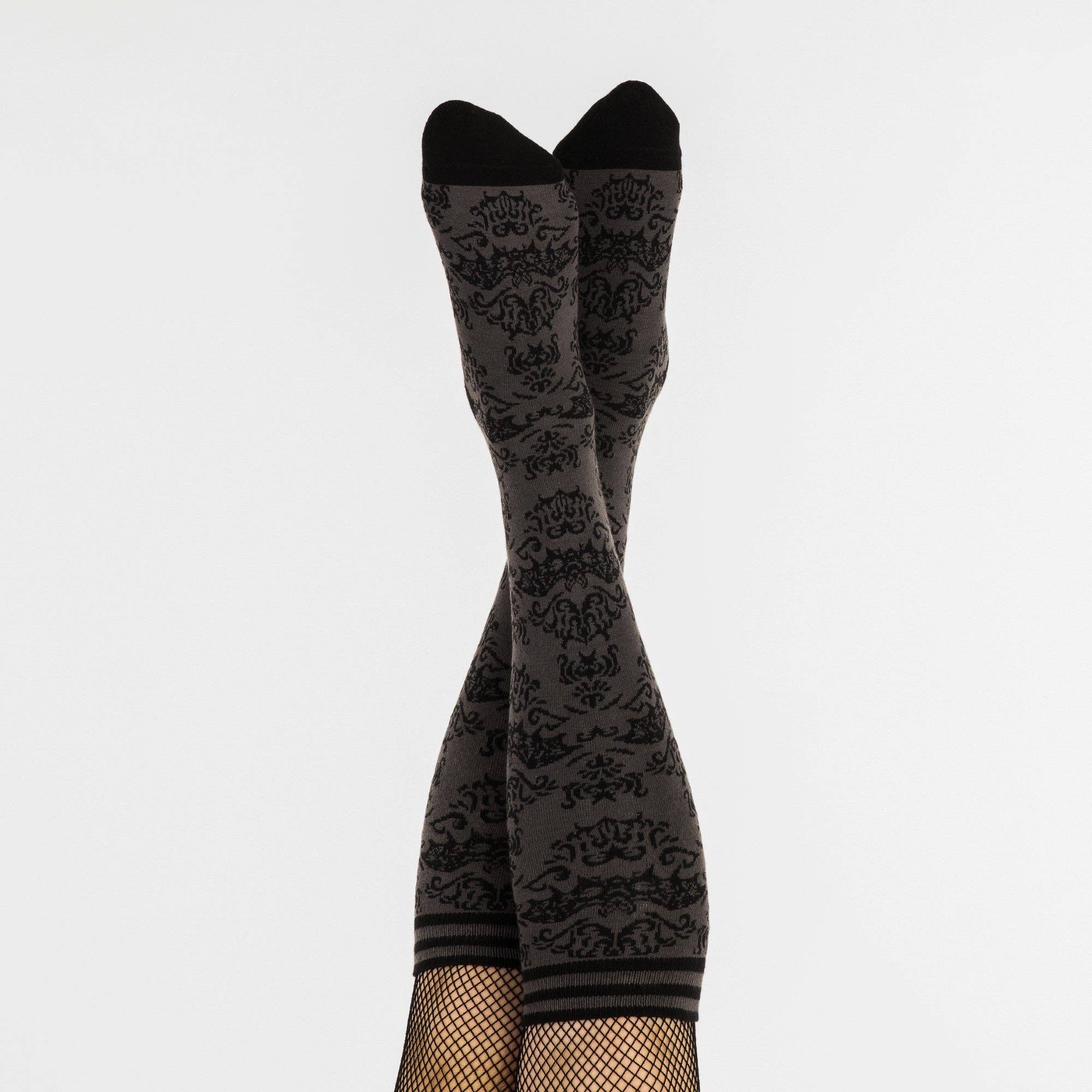 FootClothes LLC - Wholesale Socks - Women's - Bat Damask Knee High Socks19