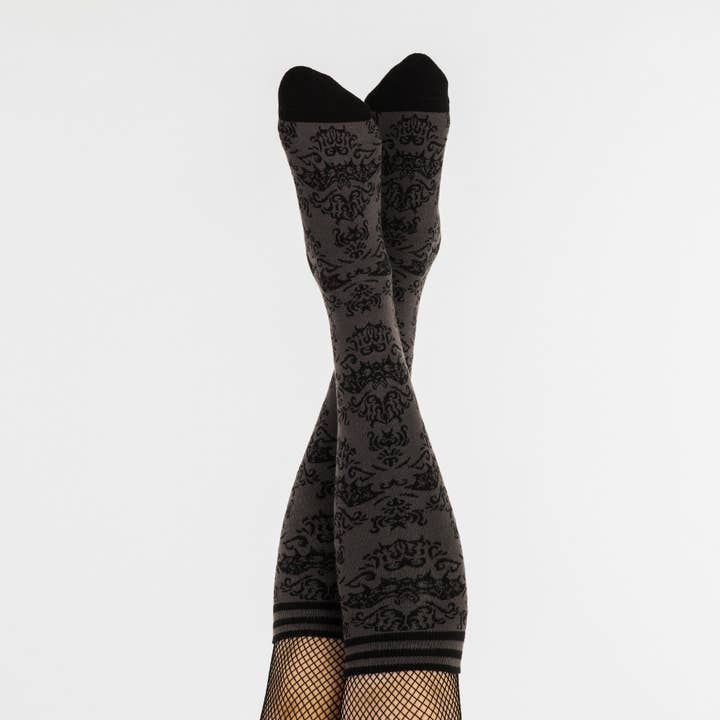 FootClothes LLC - Wholesale Socks - Women's - Bat Damask Knee High Socks19