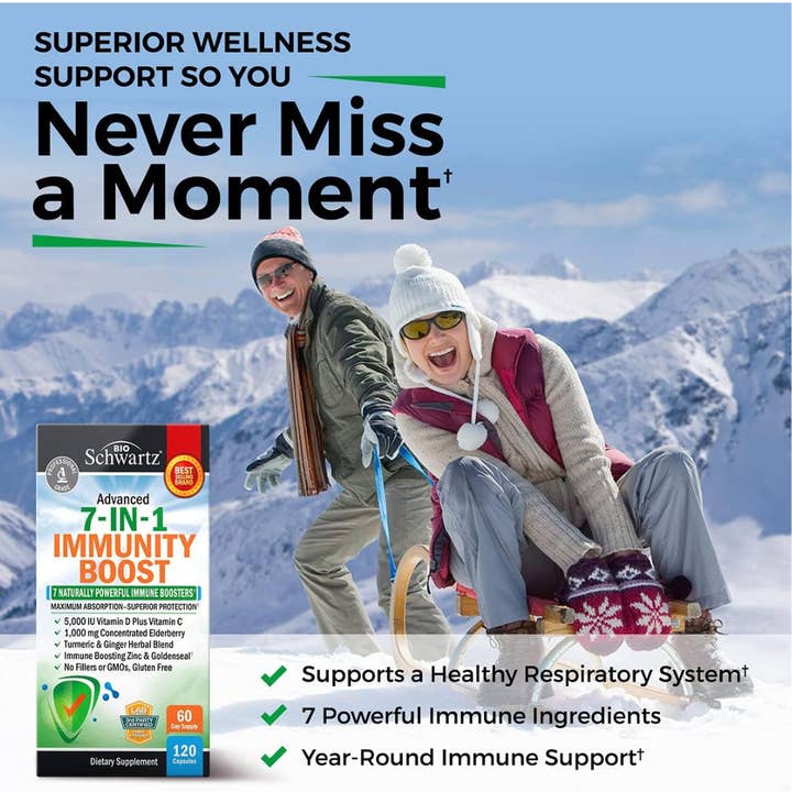 BioSchwartz - Wholesale Oral Supplement/Vitamin - 7-in-1 Immunity Supplement: Zinc, Vitamin C & D3 (120 Cap)2