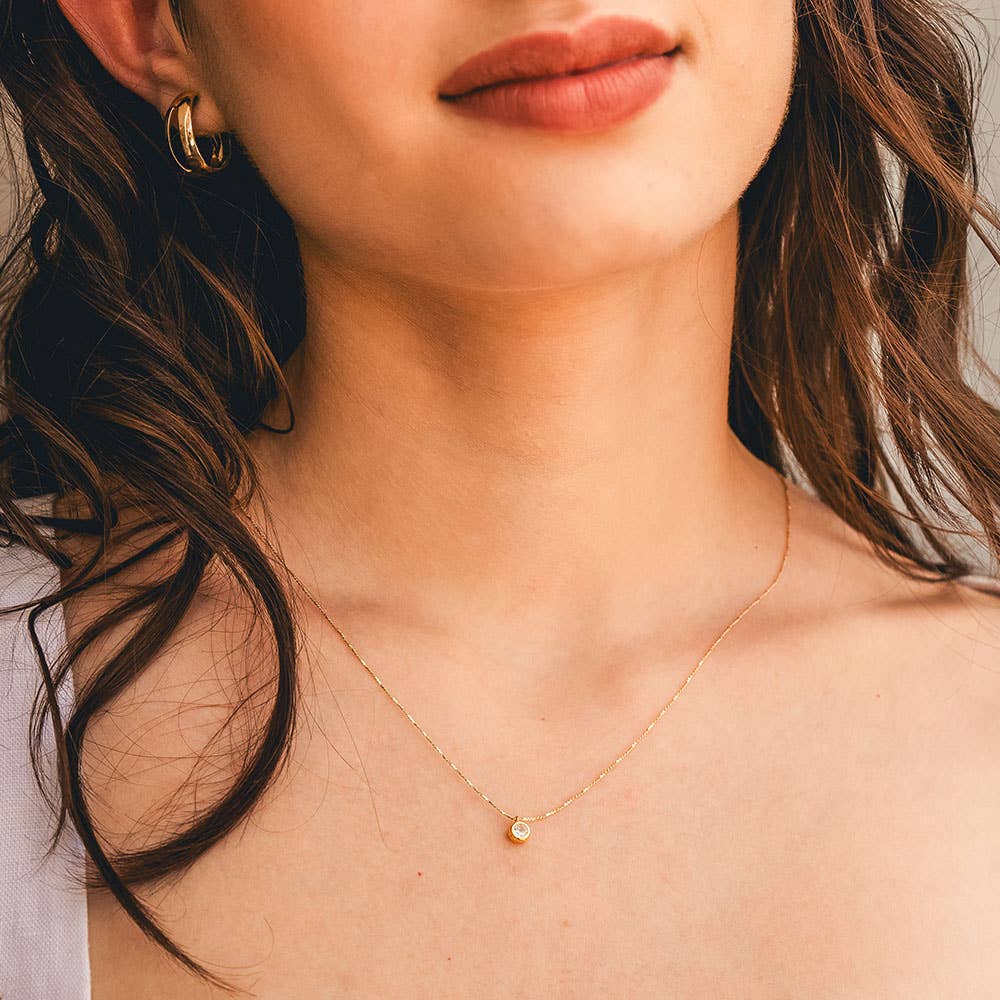 Amano Studio - Wholesale Pendant/Charm Necklace - Single 5mm Crystal Pendant Necklace1