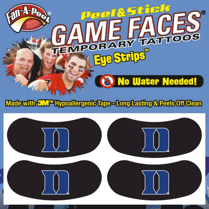 Duke Game Faces® tijdelijke tatoeages voor wholesale door Fanapeel / Gamefaces