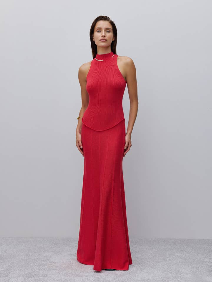 Robe longue en maille à taille basse Anabel pour la vente par Nenya Fashion Limited