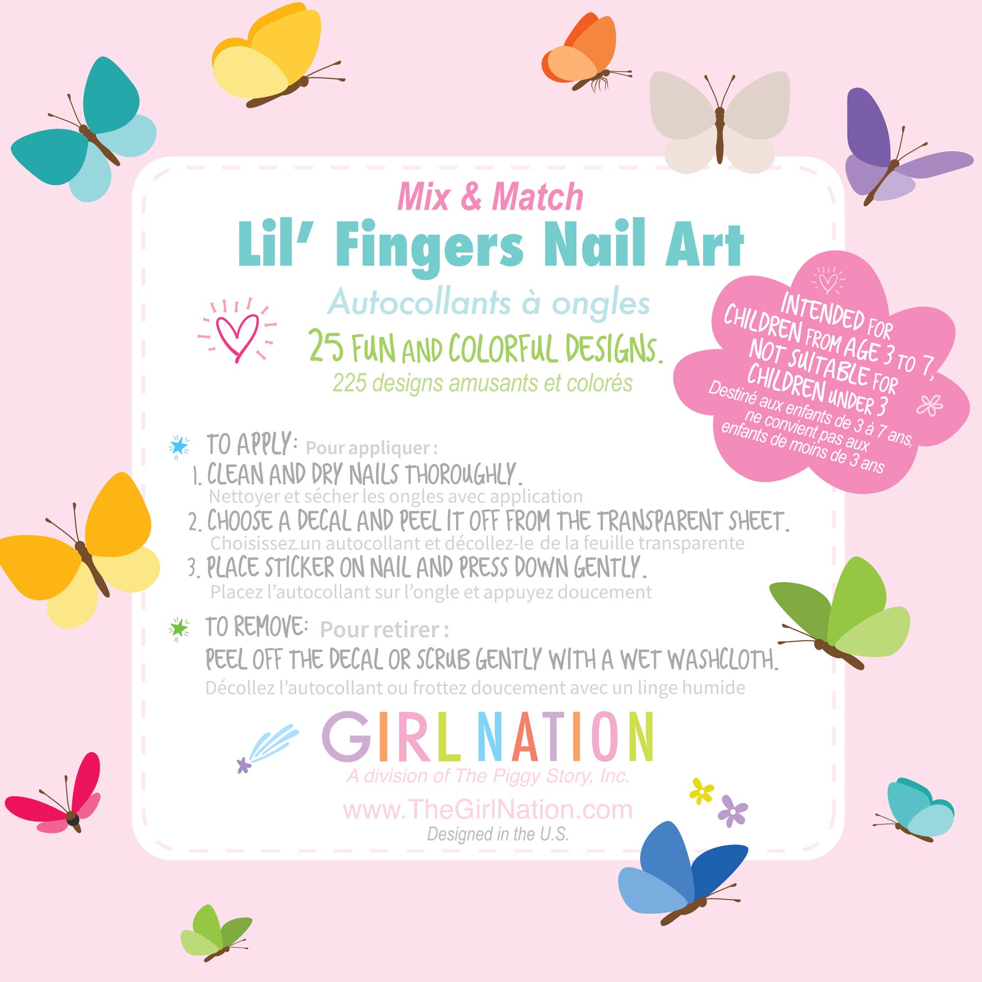 Girl Nation – Arte/decalque de unhas por atacado – Lil' Fingers Nail Art - Festa da Primavera4