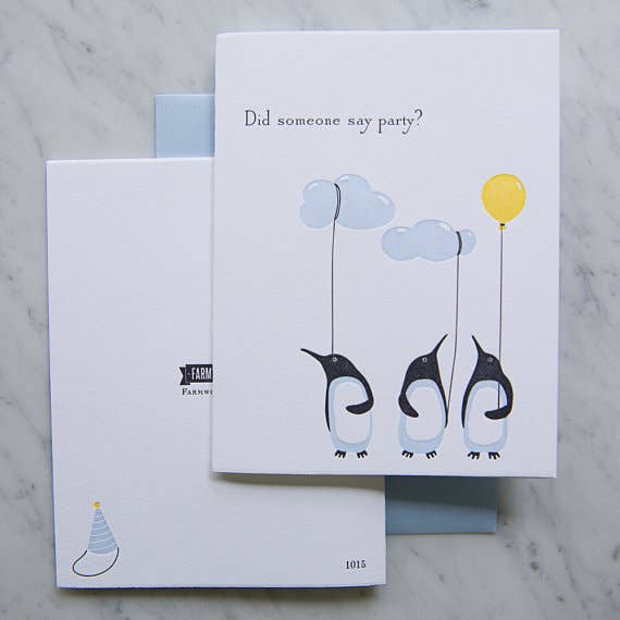 1015 - Cumpleaños de pingüinos para venta al por mayor de Farmwood Press