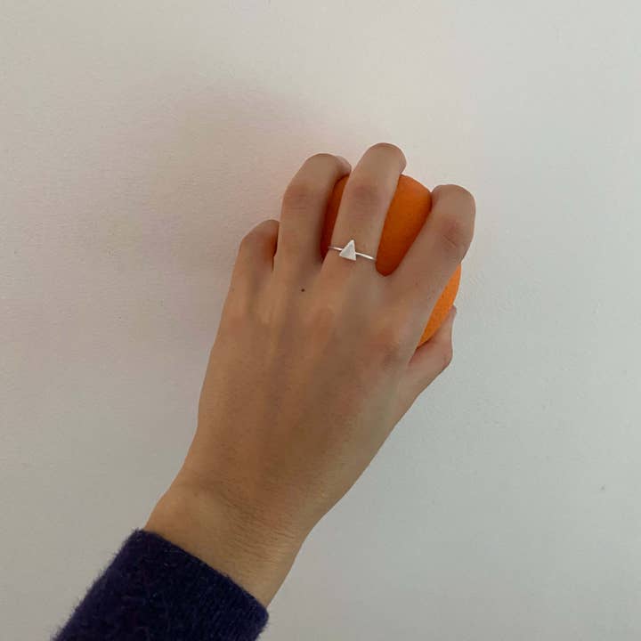 triangle silver stacking ring for wholesale by Sone