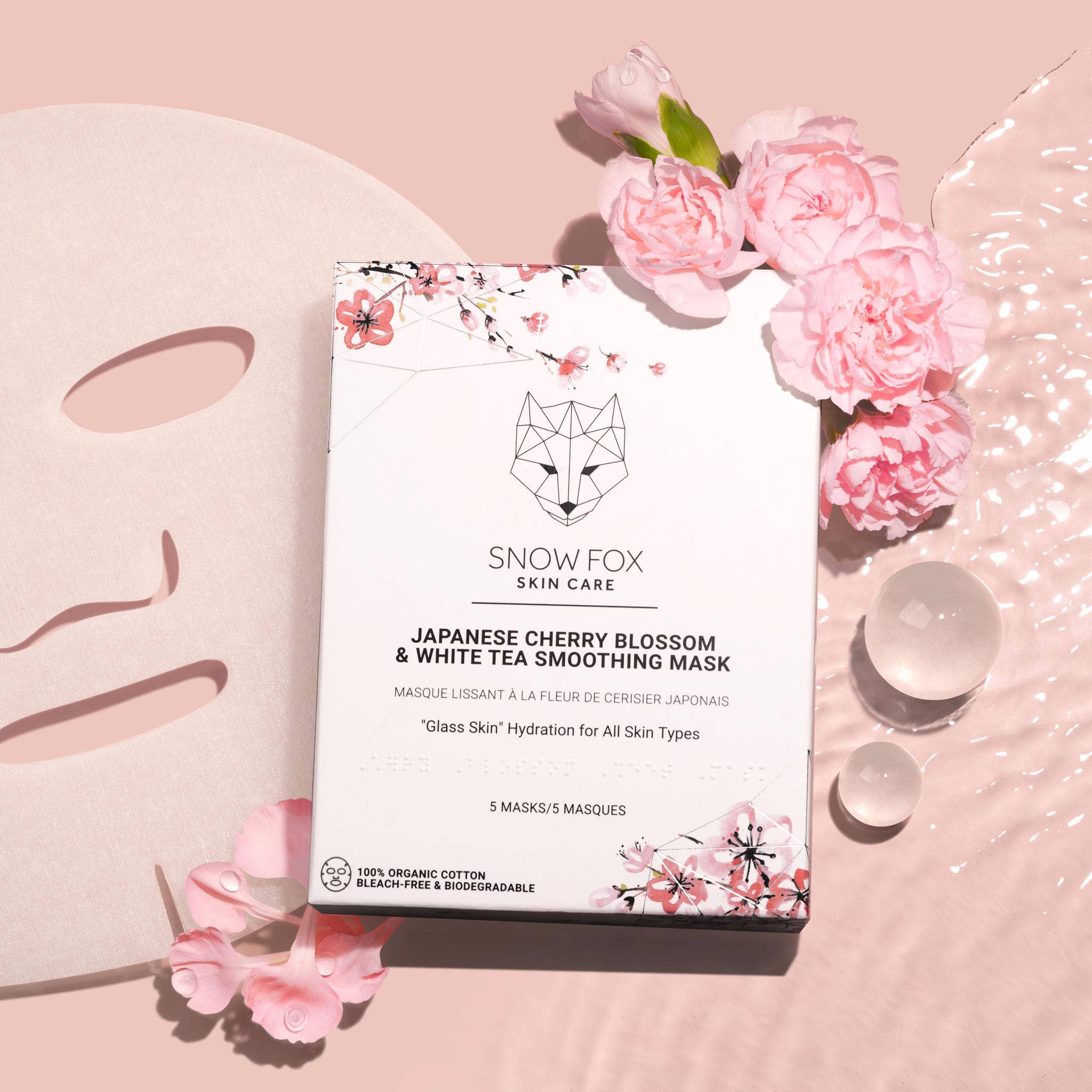 Snow Fox Skincare - Vendita all'ingrosso Maschera viso - Maschera levigante giapponese ai fiori di ciliegio e tè bianco2