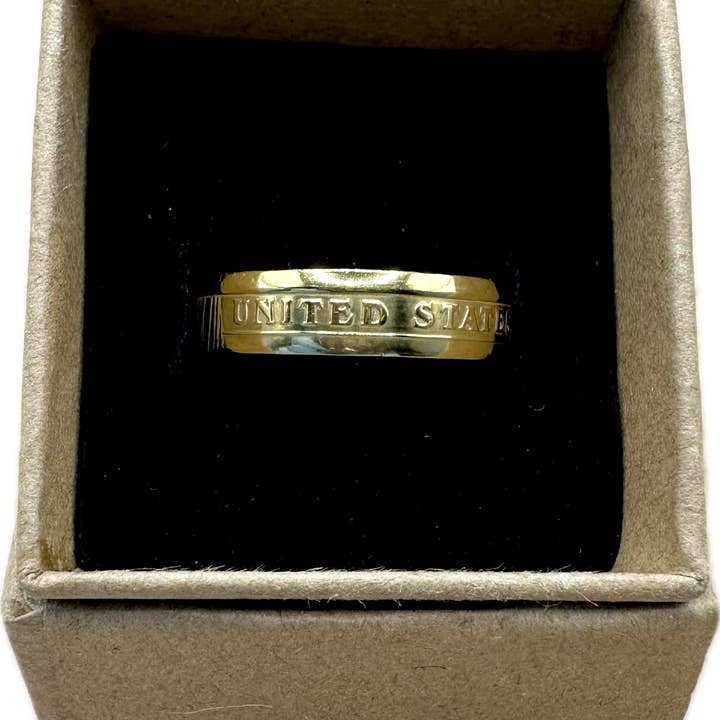 Mountainstruck Coin Rings and Jewelry - Wholesale Dangle Earrings - Presidential Dollar Coin Ring (reverse)2