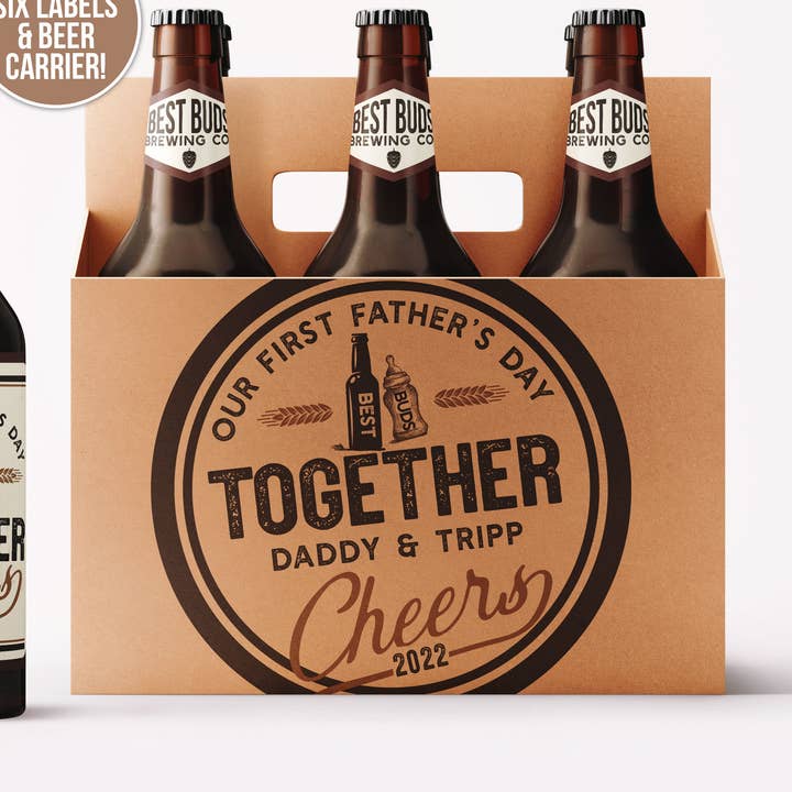 Father's Day Beer Carrier + Labels for DIY Dad's Beer Gifts for wholesale by ZA Handmade Wholesale