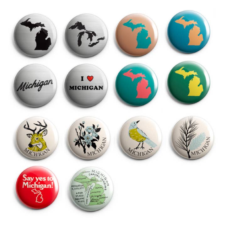 Imán Mini de 1" de Michigan - Surtido Openstock para venta al por mayor de City Bird