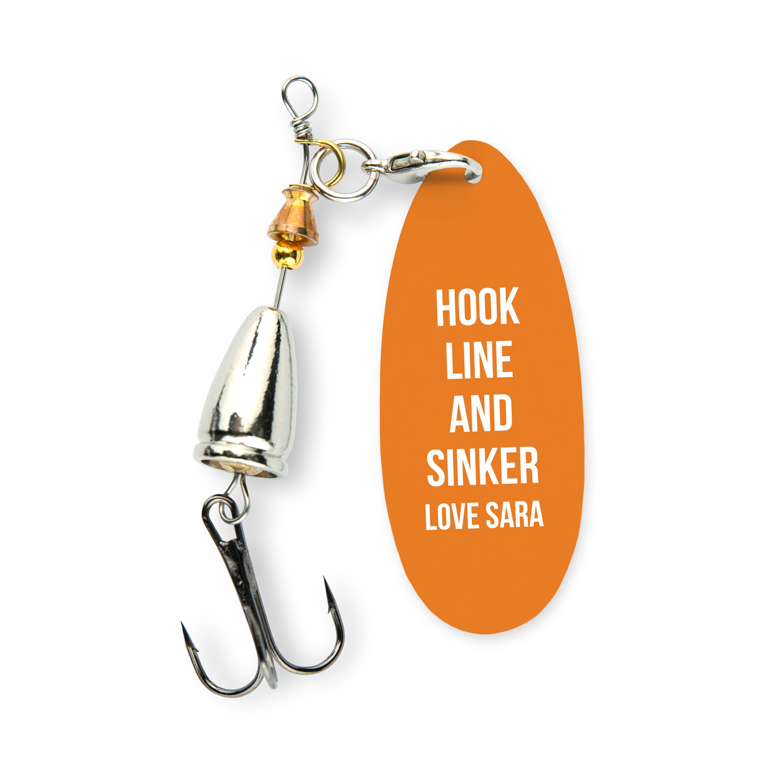 Weddingstar Inc. - Wholesale Keepsake Coin/Token - Personalized Fishing Lure with Gift Box - Custom Modern Text20