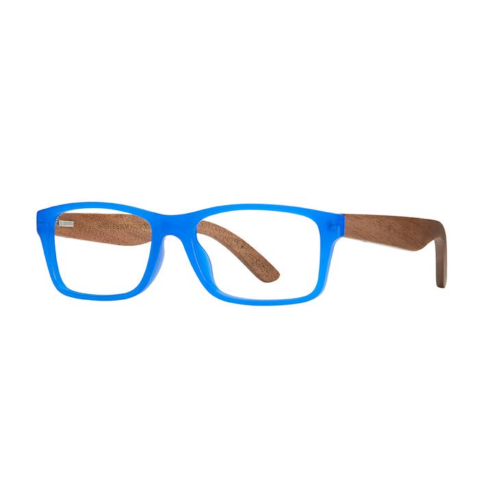 BP20735 Anza - Blue / Walnut Wood -Blue Light Filtering Lens for wholesale by Blue Planet Eco-Eyewear
