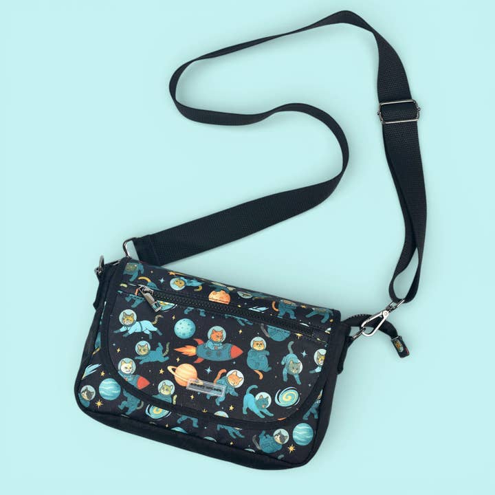 Space Kitties Stride Crossbody for wholesale by Sipsey Wilder