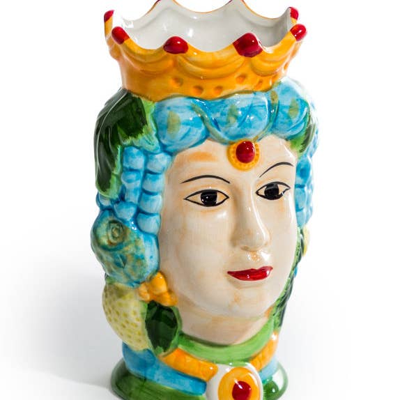 McGowan & Rutherford Ltd - Venta al por mayor Macetas - Olla de cerámica con cabeza de moro de reina siciliana