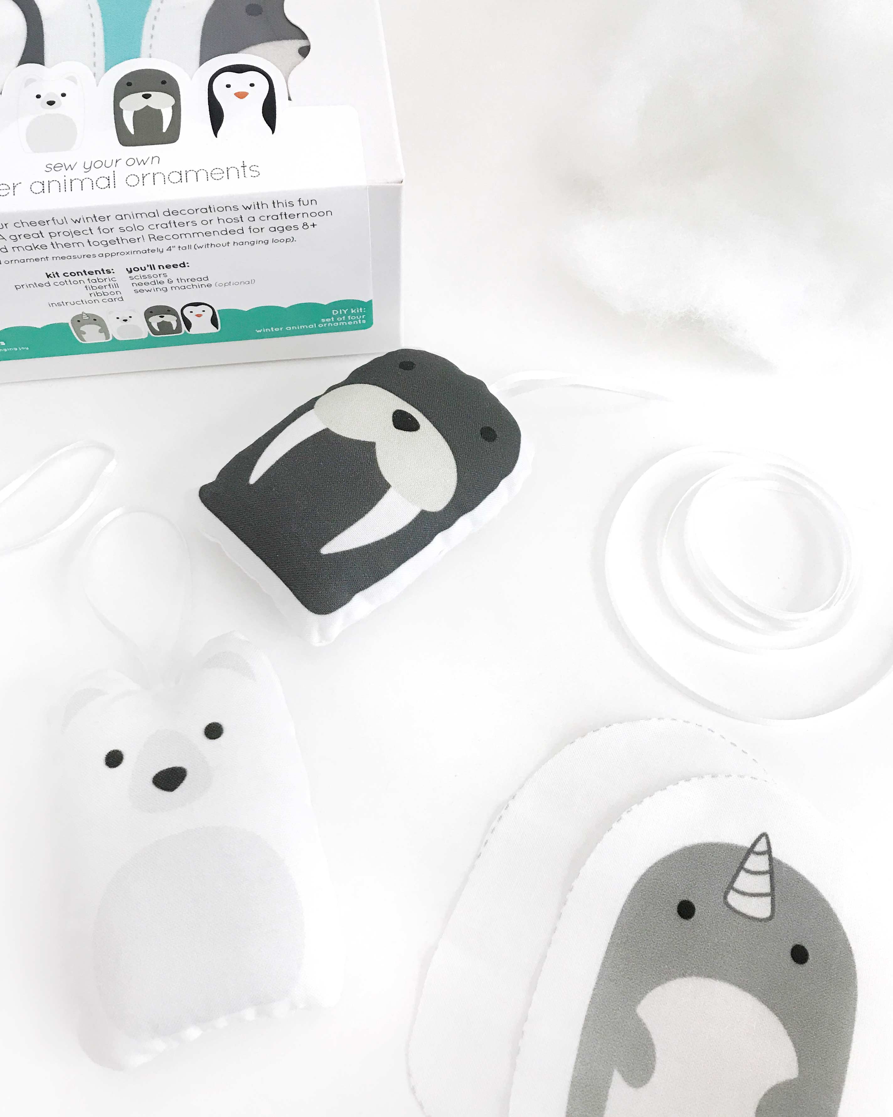 Fluffed Animals - Venta al por mayor Kit de manualidades - Kit de bricolaje: adornos de animales de invierno2