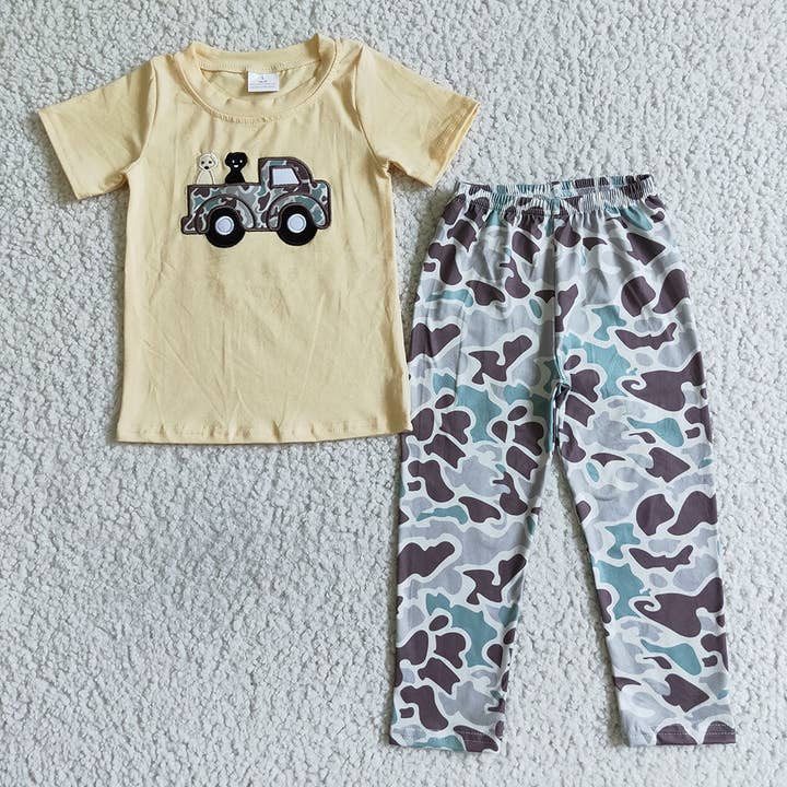 Baby boys camo tractor pants clothes for wholesale by Aier Wholesale