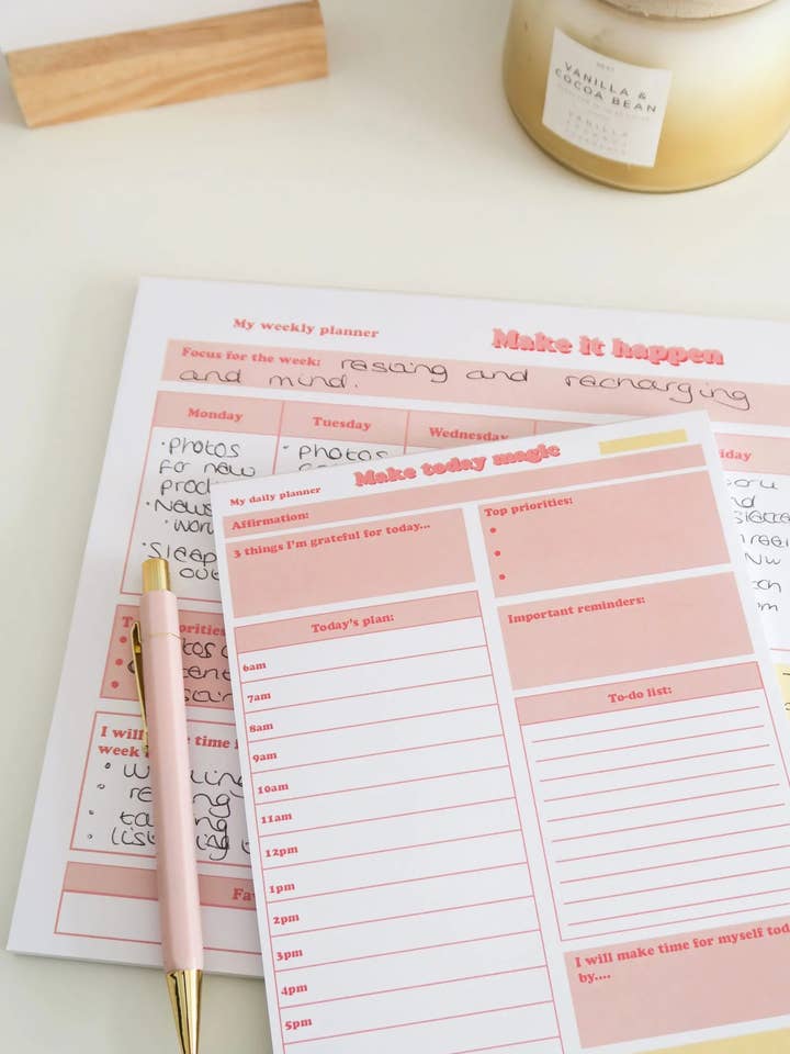 Bloc de notas planificador diario A5 para venta al por mayor de Her Inner Glow