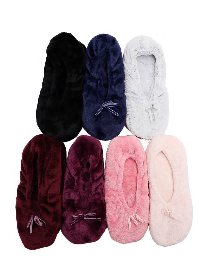 Cap Zone – Großhandel Hausschuhe – Damen – Mit Fleece gefütterte Holiday Gripper Sockenschuhe