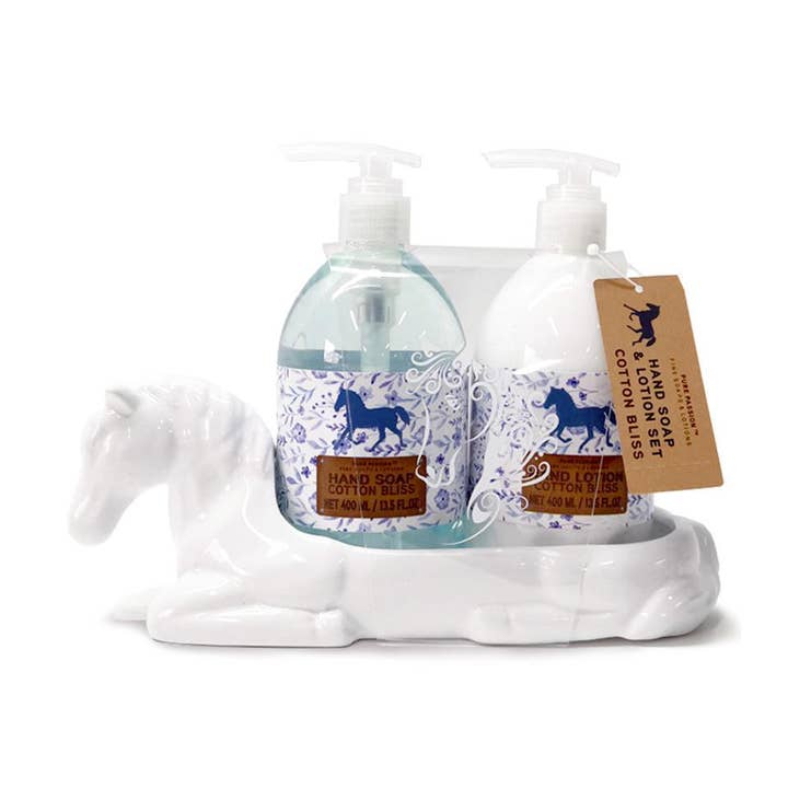 Savon pour les mains et lotion PP Porte-cheval S/2 400 ml. 13,5 fl oz. pour la vente par Bodico