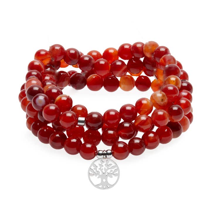 Pulseira Mala “Sensuality” com 108 contas cornalinas por atacado de KARMA YOGA SHOP