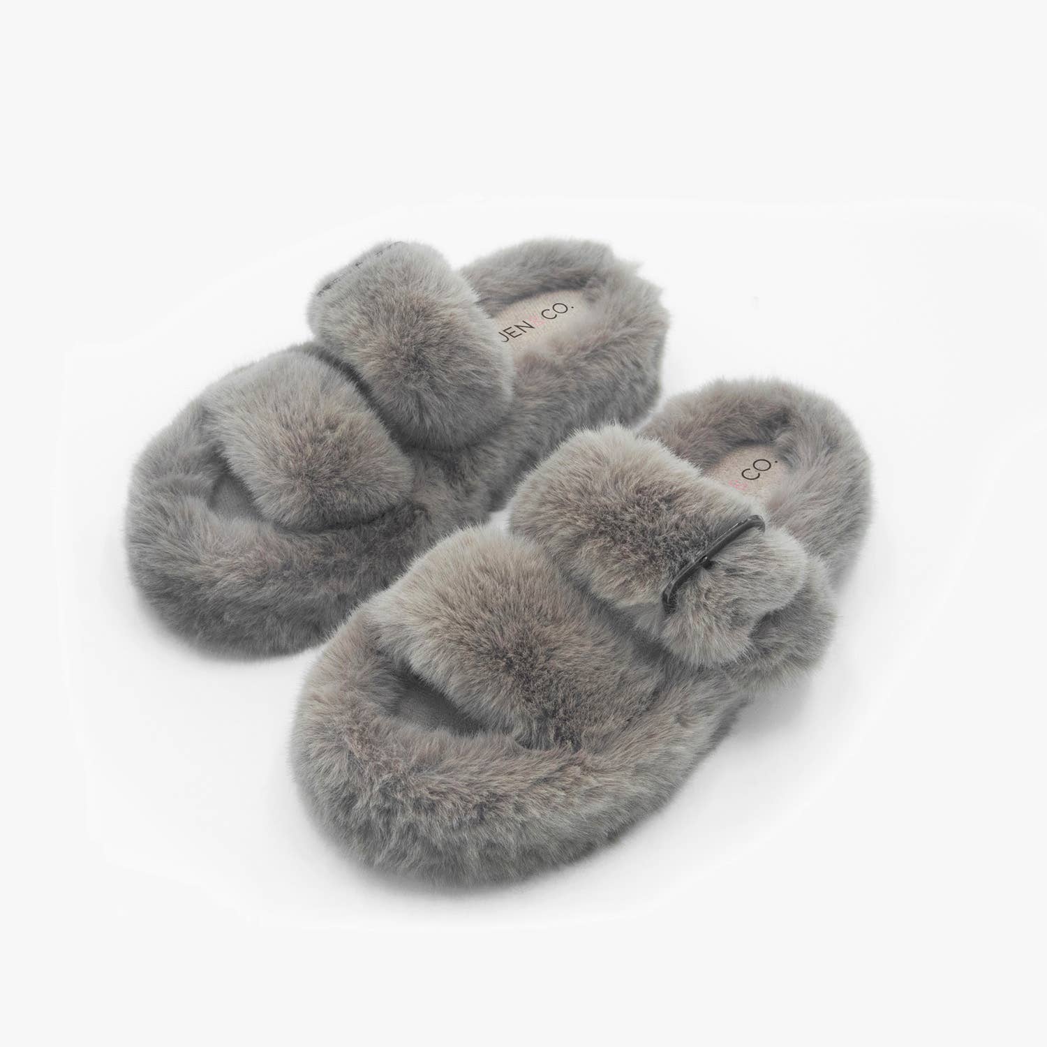 JNC RT (Jen & Co. Outlet) - Wholesale Slippers - Women's - SLP2222 Fran Fluffy Slippers w/ Buckle3