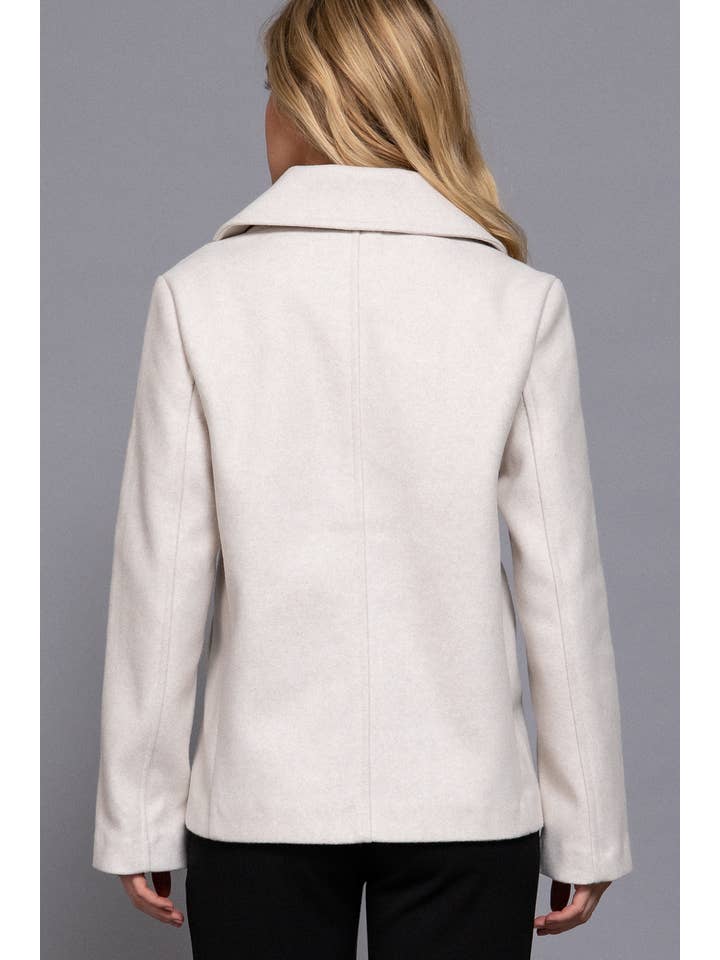 Active Basic | Active USA - Wholesale Peacoat - Women's - Long Sleeve Soft Felt Short Peacoat12