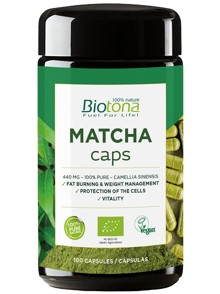 Matcha Caps 440 mg – 100% Pure – Camellia Sinensis for wholesale by Biotona
