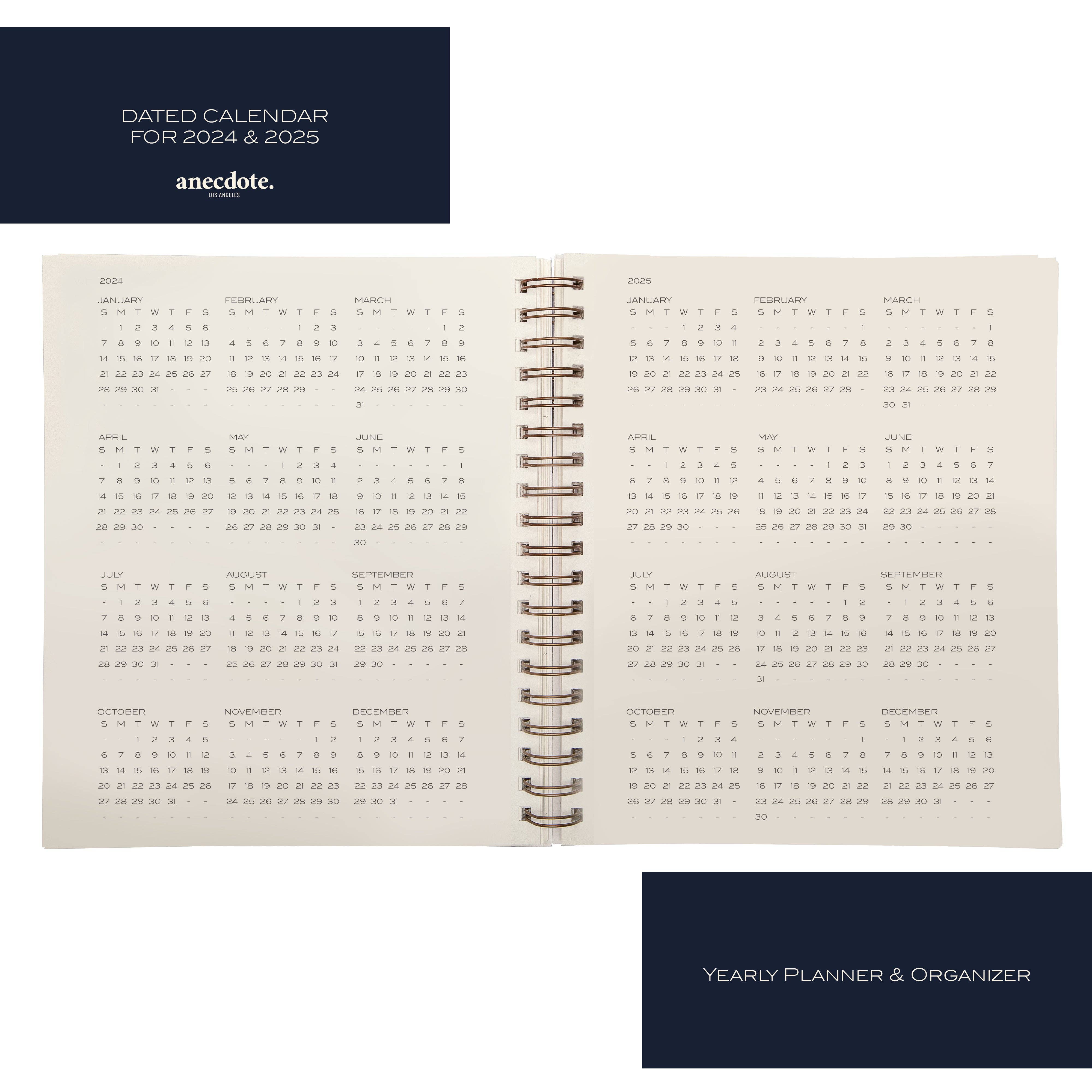 Anecdote Goods - Venta al por mayor Agendas - El Planificador Anual - Encuadernado en Espiral de Latón con Cubierta de Buckram15