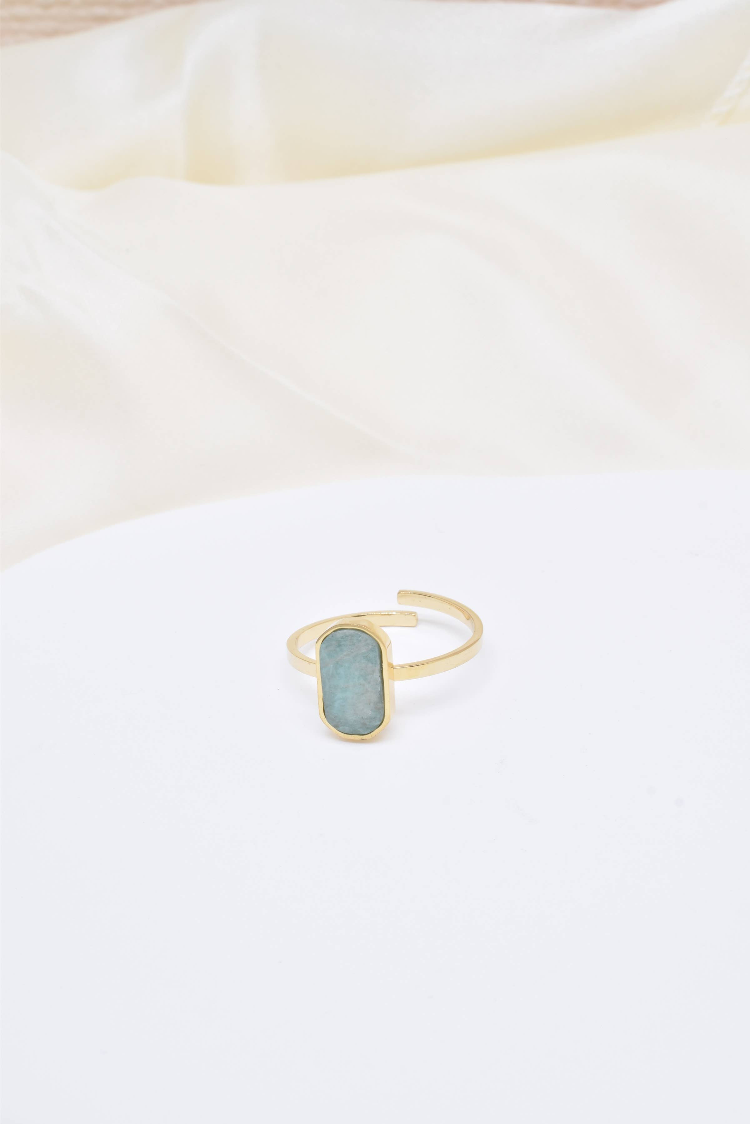 Kapyco - Wholesale Single Stone/Solitaire Ring - Adjustable steel ring with stone - BG210105OR9