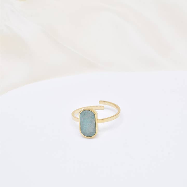 Kapyco - Wholesale Single Stone/Solitaire Ring - Adjustable steel ring with stone - BG210105OR9