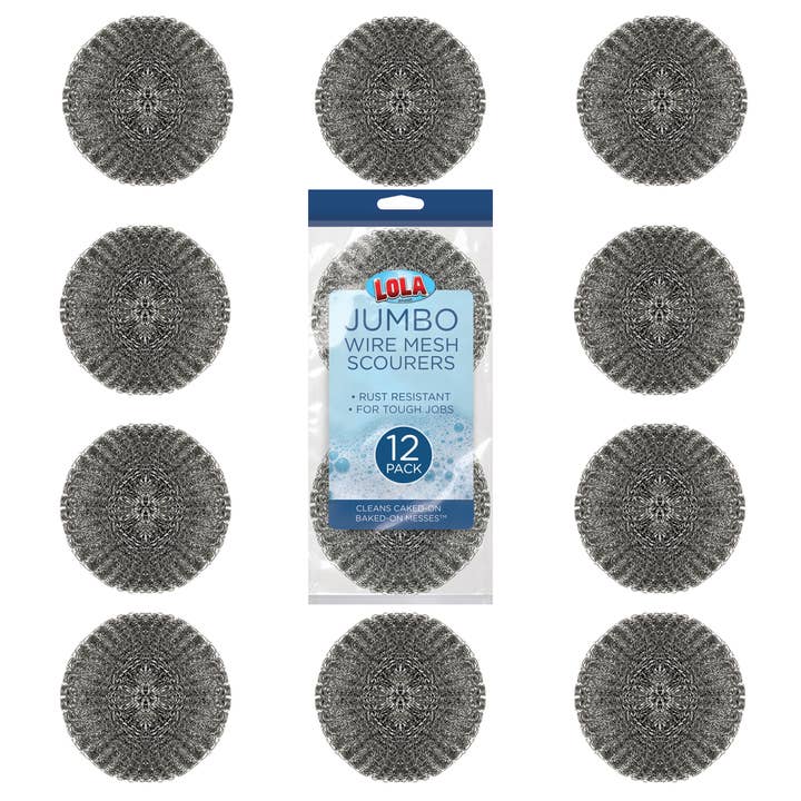 Éponge à récurer en treillis métallique jumbo, 4" x 4" x 1,5" acier galvanisé #2 pour la vente par LOLA