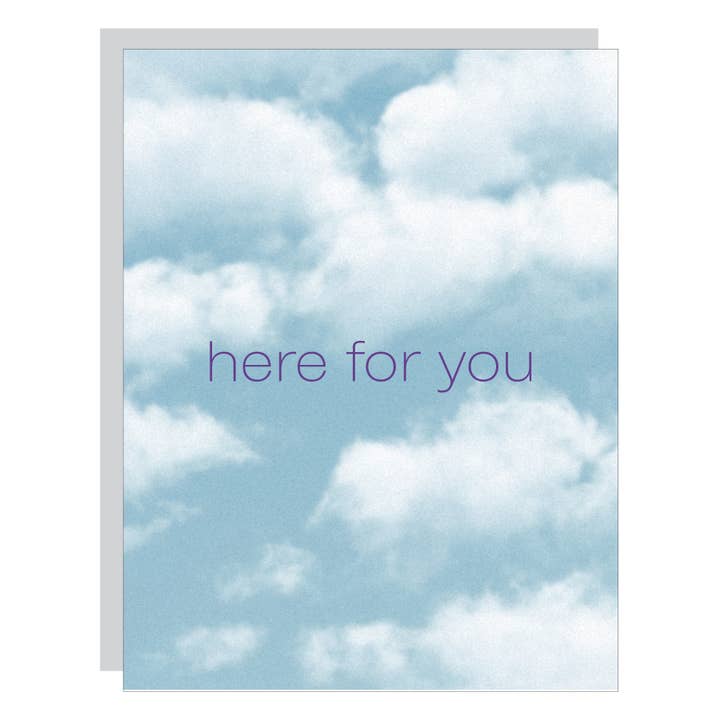 Hier für dich / Einfach minimal elegante Beileidskarte - Wolken für den Großhandel von Carla Cards