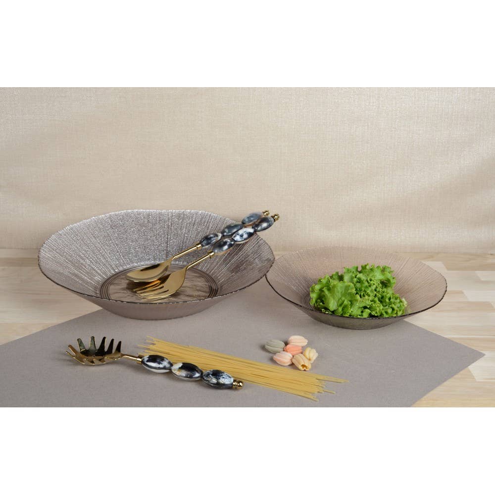 AULICA - Wholesale Table Spoon (Cutlery) - Gold and resin spaghetti spoon 26.5cm2