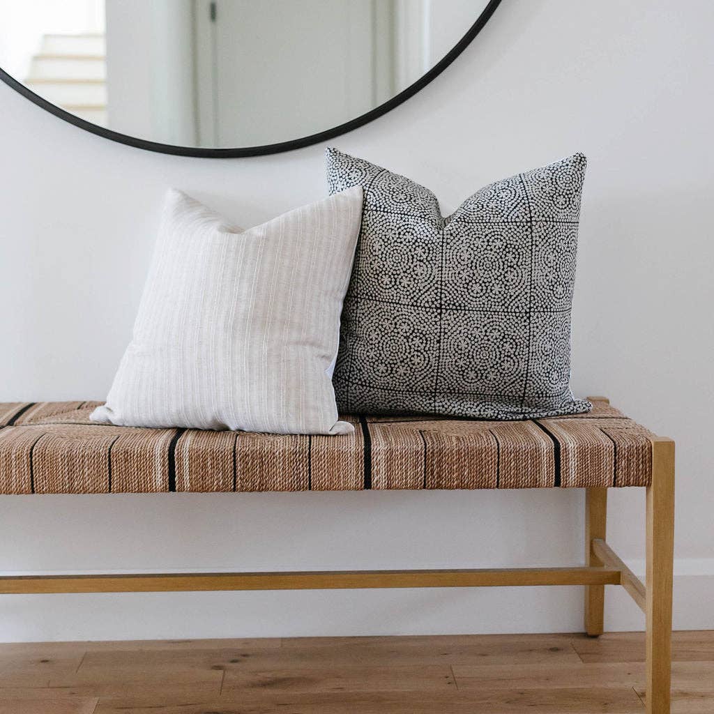 Linen & James - Wholesale Throw Pillow Cover - Elliott | Black Woven Handblock Pillow Cover5