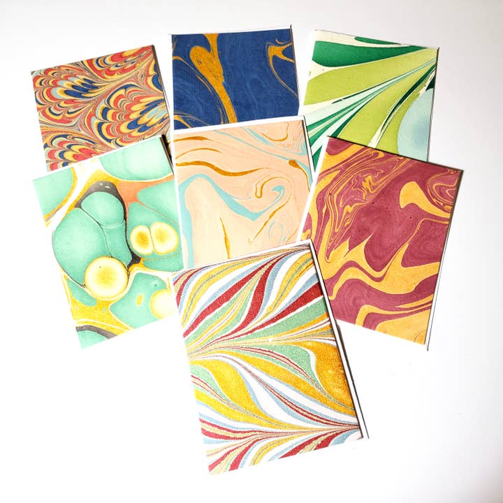 Hand Marbled Patterns Note Card Set for wholesale by Eclectic Woodchuck