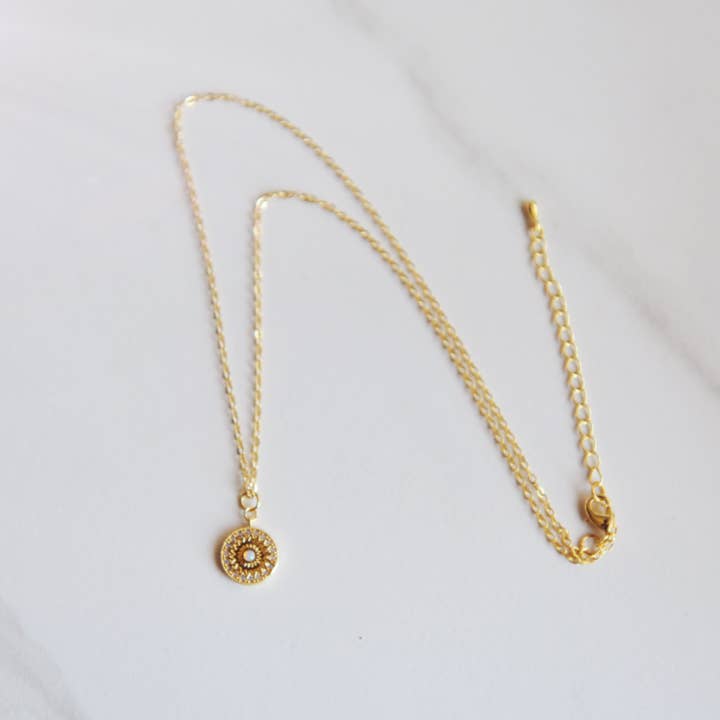 Oh So Lovely - Wholesale Halskettinghanger - CLARA halsketting met roze opaal mandala1