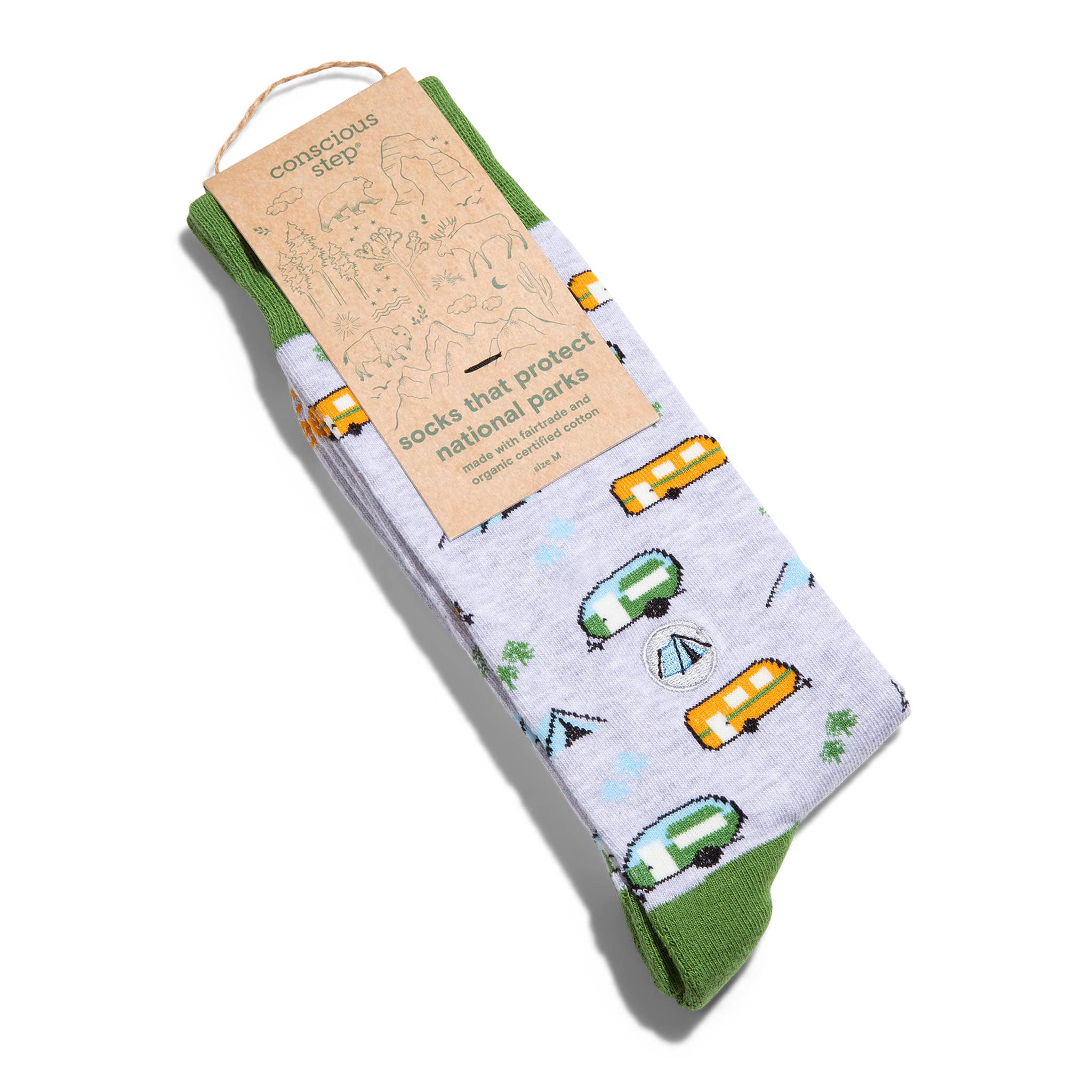 Conscious Step – Engroshandel Strømper - Unisex – Sokker, der beskytter nationalparker (grønne campister)1