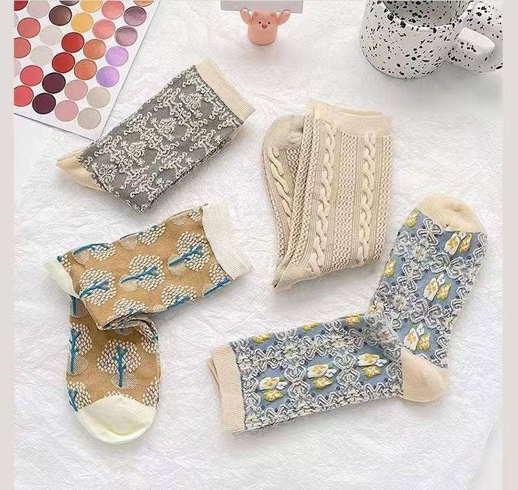 Sweetkama - Wholesale Socks - Women's - Ladies Multi Color Cotton Daily Socks SKASC41609