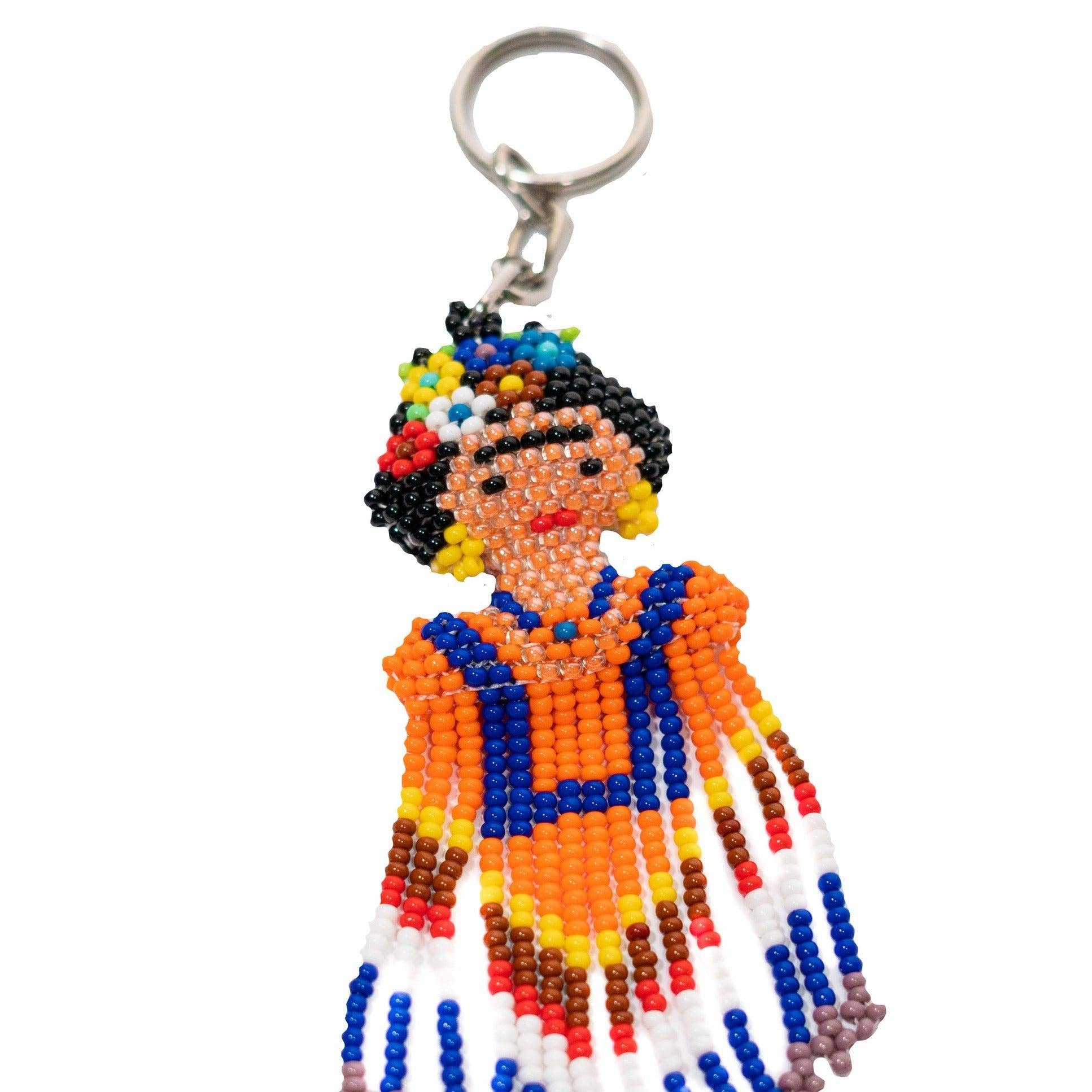Lumily - Vendita all'ingrosso Portachiavi - Donna - Portachiavi Frida Kahlo Seed Bead - Guatemala0