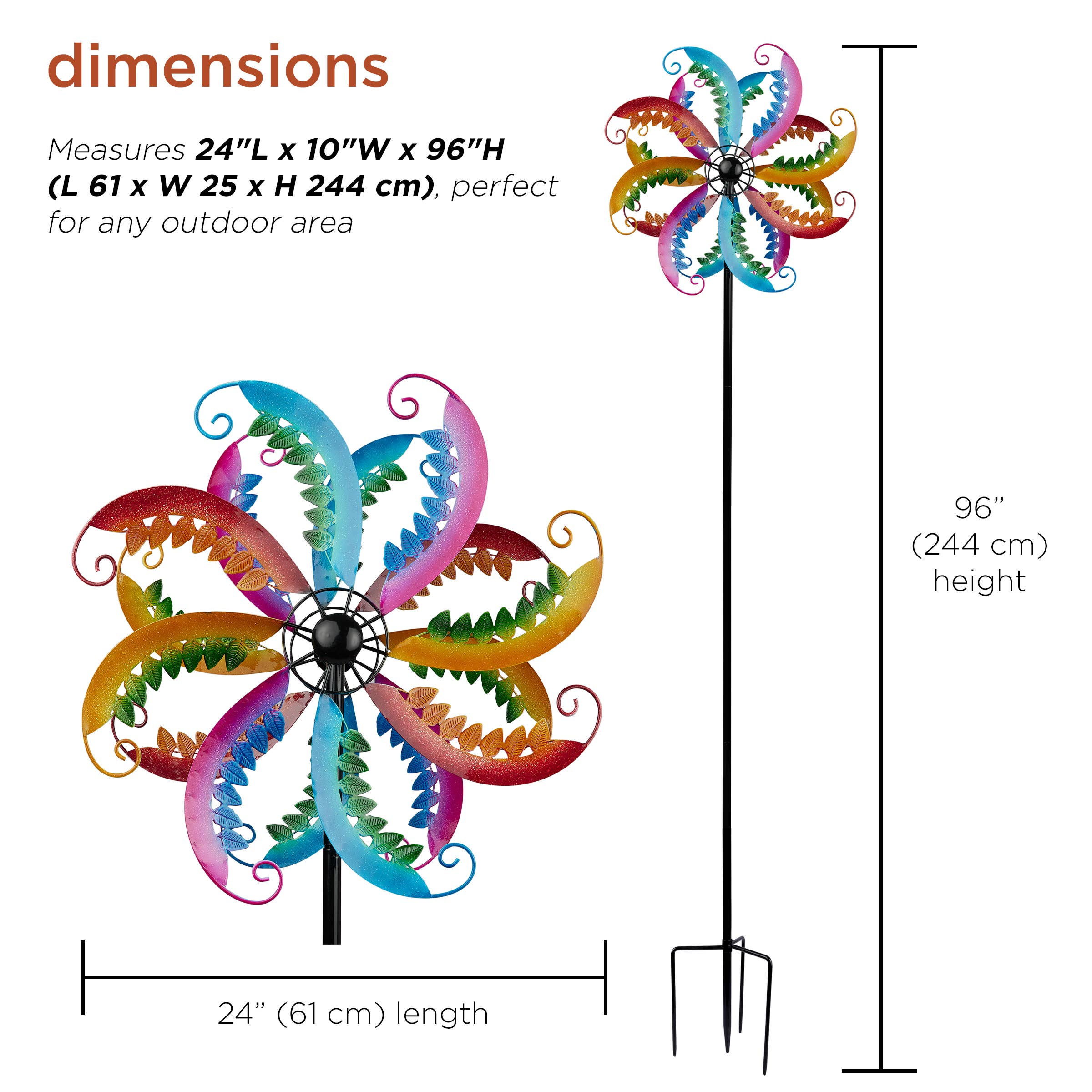 Alpine Corporation - Wholesale Wind Spinner - Alpine Corporation Multi-Color Metal Kinetic Wind Spinner2