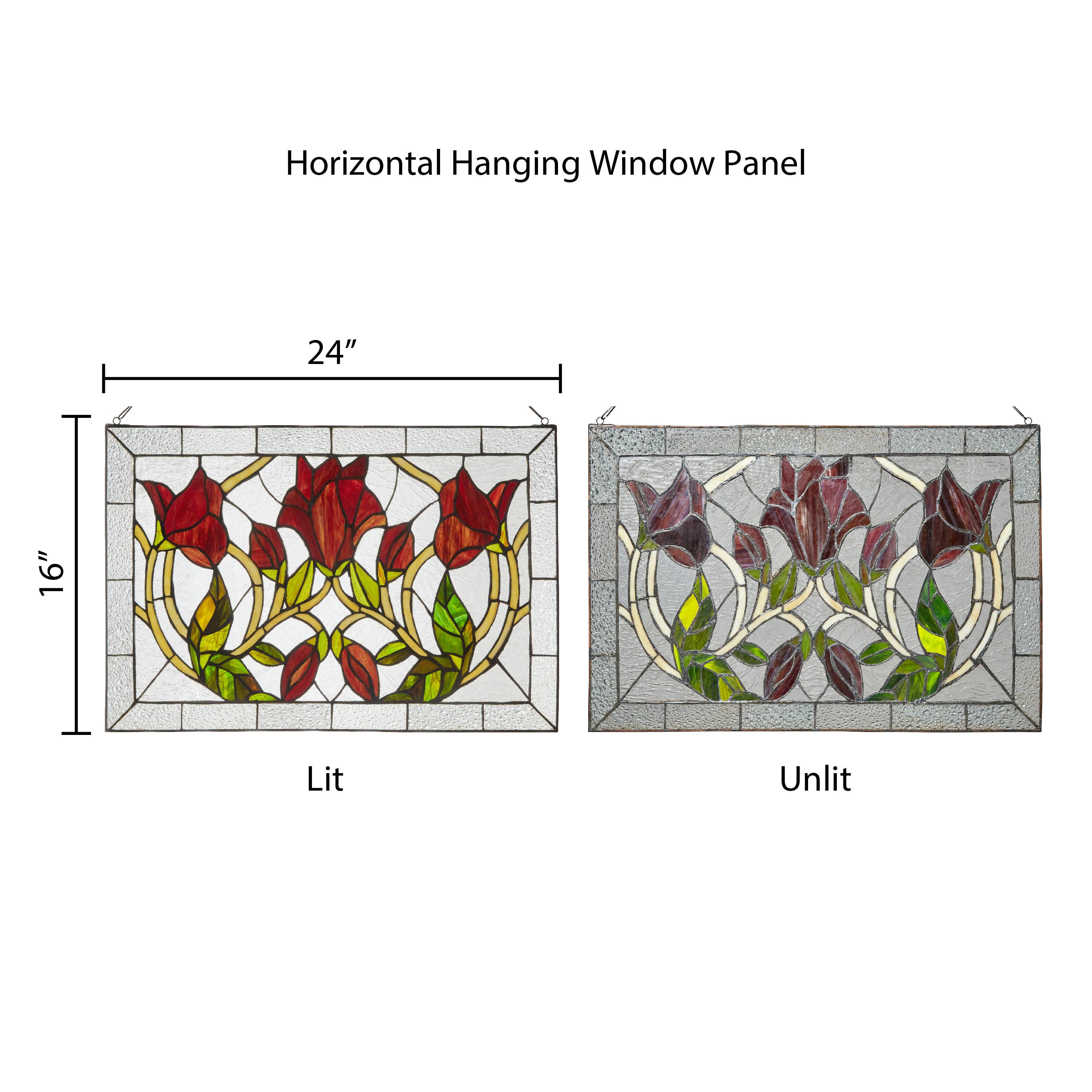 River of Goods - Wholesale Suncatcher - 24"W Floral Vine Tiffany-Style Stained Glass Window Panel5