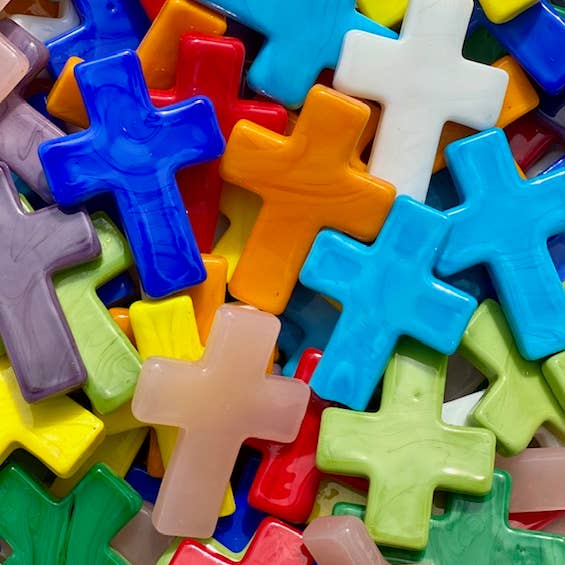 SHOPGIVECOURAGE - Wholesale Decorative Tabletop Object - Glass Pocket Cross - Bulk Pricing - 100 Crosses 0