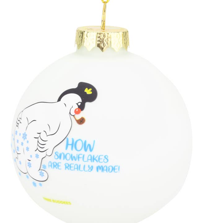 Tree Buddees - Wholesale Ornament - Snowman Farting - How Snowflakes are Really Made! Glass Ornament1