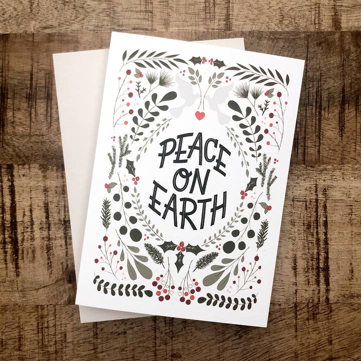 Carte de vacances Paix sur Terre pour la vente par Inkwood Co
