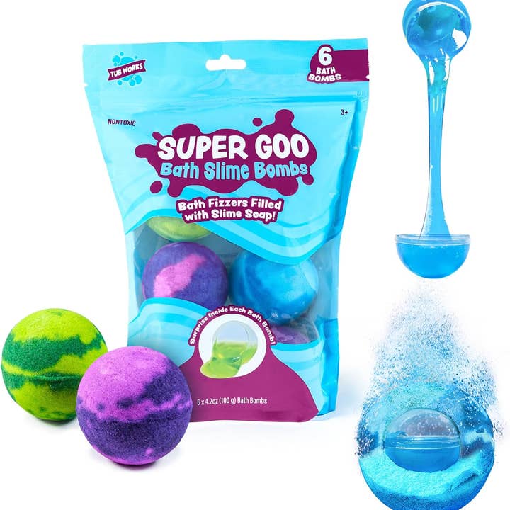 Tub Works® Super Goo Bath Slime 'Surprise' Bath Bombs, 6 Pack for wholesale by Tub Works LLC