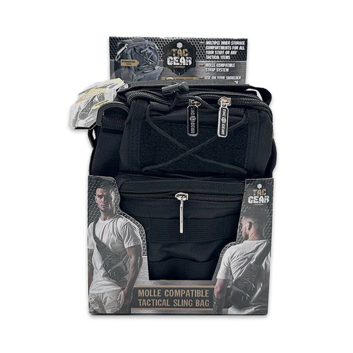Novelty Brands - Wholesale Crossbody Bag - Men's - Tac Gear MOLLE Tactical Sling Bag w/Strap - 4 Piece Display