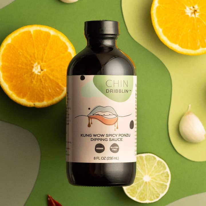 Chin Dribblin' Specialty Asian Fusion Sauces - Venta al por mayor Salsas - Salsa picante Ponzu Kung Wow