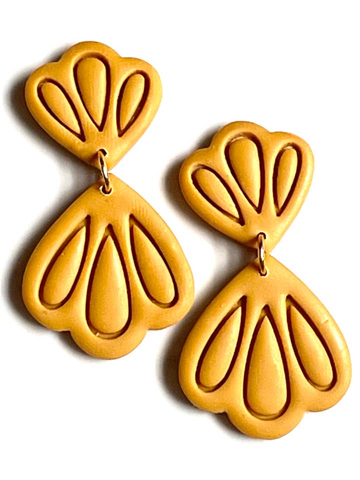 Brincos de argila amarela mostarda por atacado de Clay by K