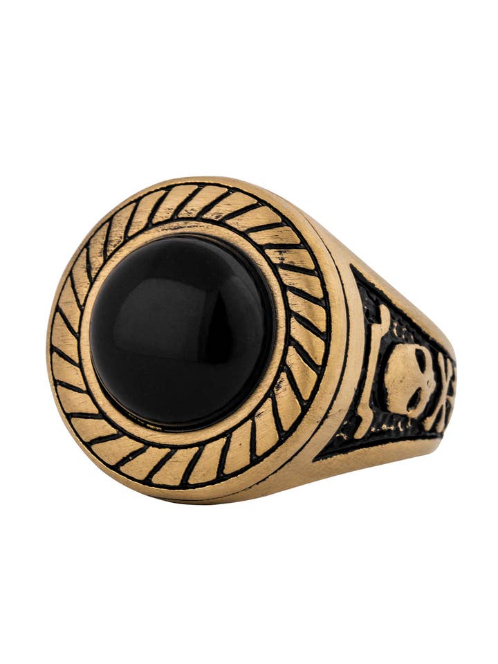 Mortis Ring Antique Gold for wholesale by Blackskies