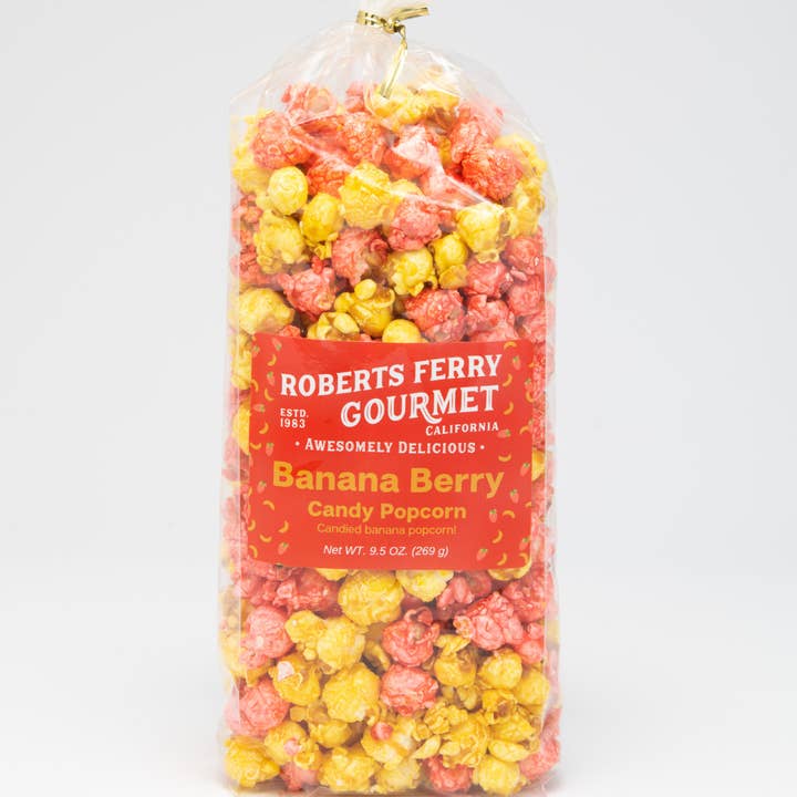 BananaBerry Munch Candy Popcorn for wholesale by Roberts Ferry Gourmet