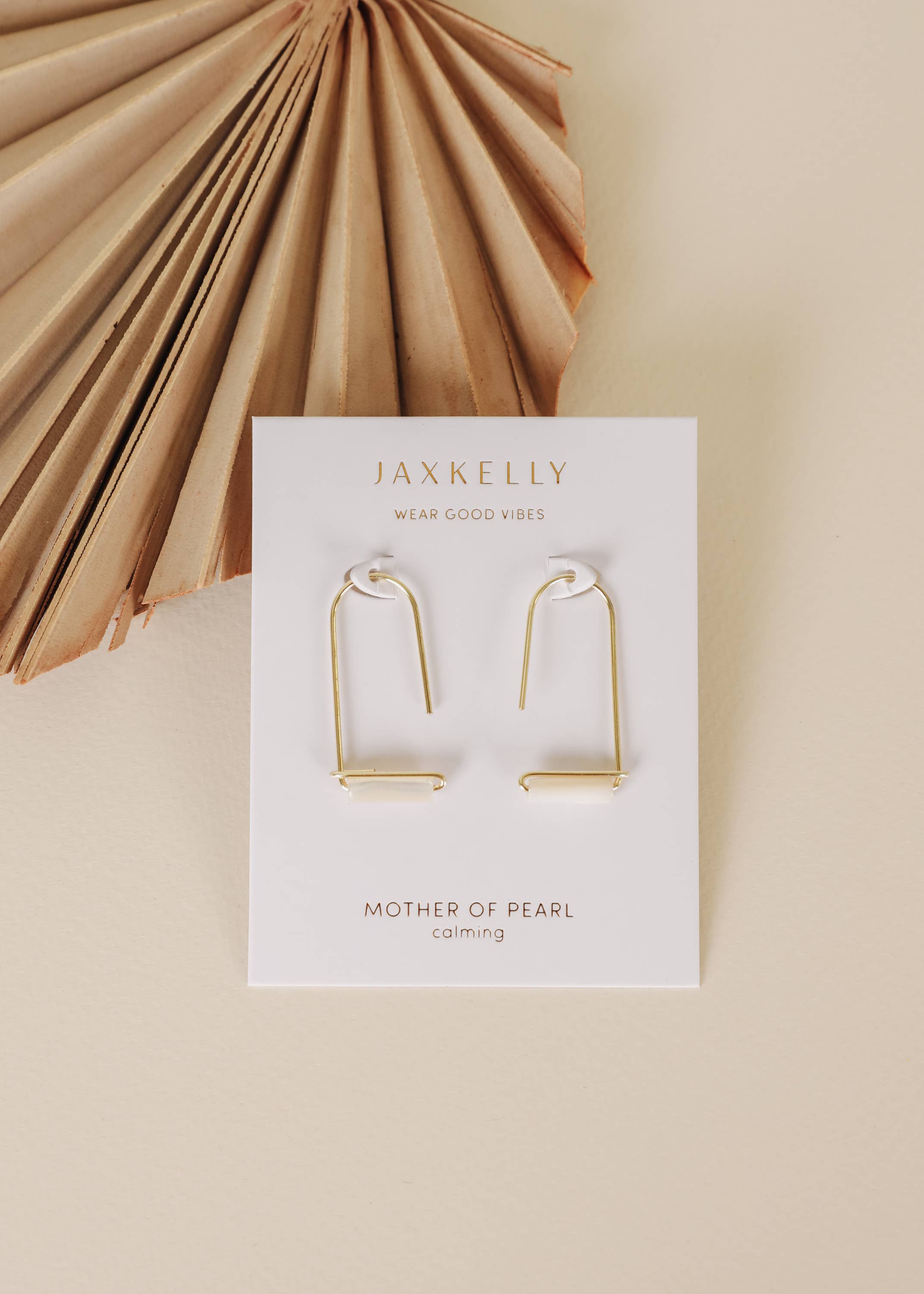 JaxKelly - Vente Boucles d'oreilles pendantes - Boucles d'oreilles Drop - Nacre - Doré1